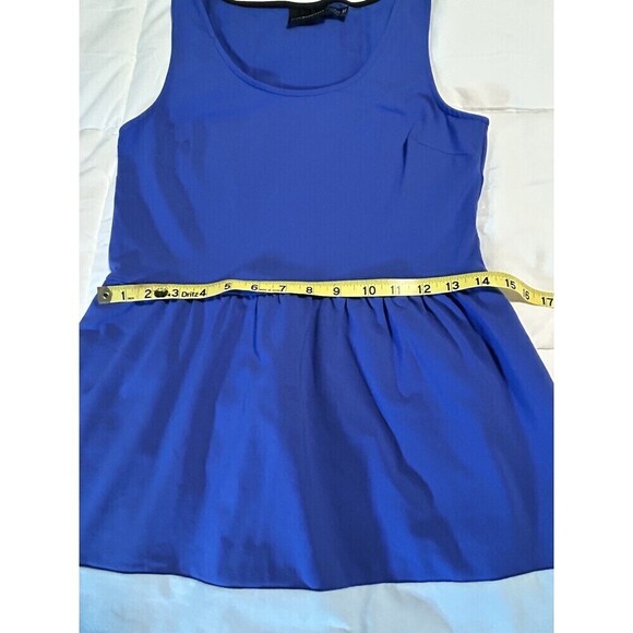 Cynthia Rowley Fit Flare Blue Dress Black Stretch Sleeveless Sz S Knee Length - Picture 10 of 10